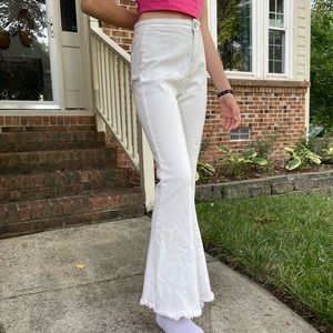 White flare jeans size small